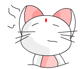 A cute and white cat-white sticker #6913409