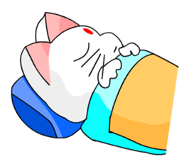 A cute and white cat-white sticker #6913412