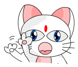 A cute and white cat-white sticker #6913413