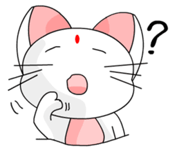 A cute and white cat-white sticker #6913417