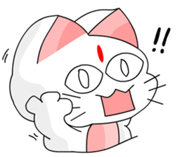 A cute and white cat-white sticker #6913418