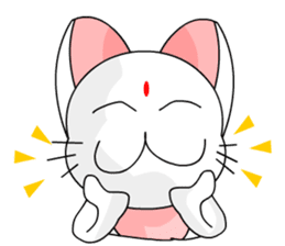 A cute and white cat-white sticker #6913420