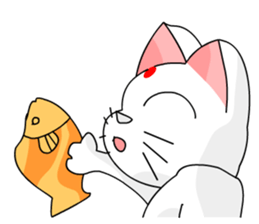 A cute and white cat-white sticker #6913421