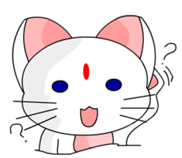 A cute and white cat-white sticker #6913424