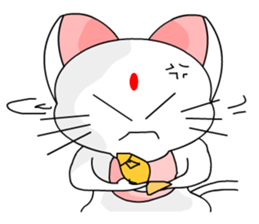 A cute and white cat-white sticker #6913426
