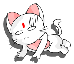 A cute and white cat-white sticker #6913427