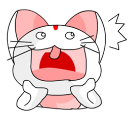 A cute and white cat-white sticker #6913428