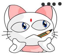 A cute and white cat-white sticker #6913431