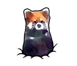 Watercolor red panda sticker sticker #6913726