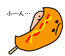 Corn dog and pleasant friends sticker #6913837
