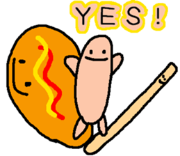 Corn dog and pleasant friends sticker #6913844