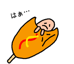 Corn dog and pleasant friends sticker #6913854