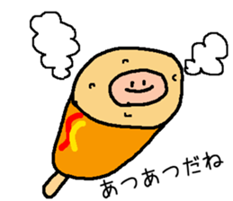 Corn dog and pleasant friends sticker #6913859