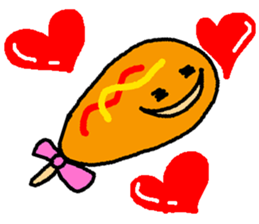 Corn dog and pleasant friends sticker #6913870