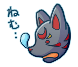 Black fox face sticker #6917087