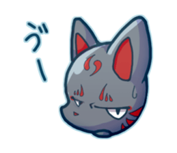 Black fox face sticker #6917098