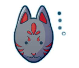 Black fox face sticker #6917099