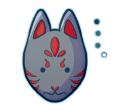 Black fox face sticker #6917099