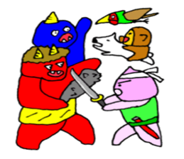 Momotaro Japan old tale sticker #6923587