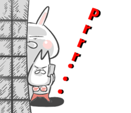 Cheerful rabbit and brassiere dog sticker #6924763