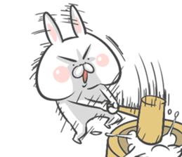 Cheerful rabbit and brassiere dog sticker #6924775