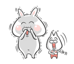 Cheerful rabbit and brassiere dog sticker #6924789