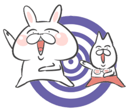 Cheerful rabbit and brassiere dog sticker #6924790