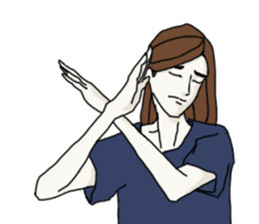 Rong hair boys sticker #6925244