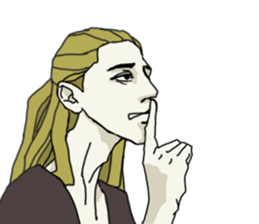 Rong hair boys sticker #6925247