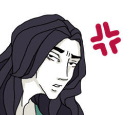 Rong hair boys sticker #6925253