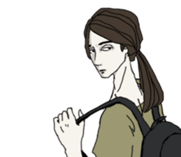 Rong hair boys sticker #6925255