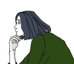 Rong hair boys sticker #6925256