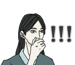 Rong hair boys sticker #6925259