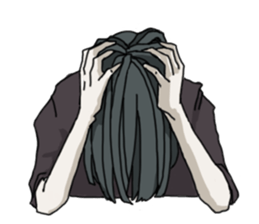 Rong hair boys sticker #6925265