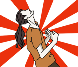 Rong hair boys sticker #6925271