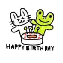 A frog and rabbit sticker #6928791