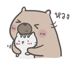 Mr. bear and his cutie cat sticker #6931722