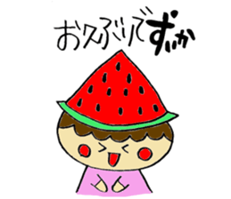 Boy wearing a costume and GAG sticker #6932329