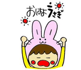 Boy wearing a costume and GAG sticker #6932335