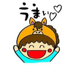 Boy wearing a costume and GAG sticker #6932350