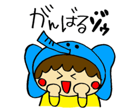 Boy wearing a costume and GAG sticker #6932351