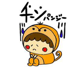 Boy wearing a costume and GAG sticker #6932355