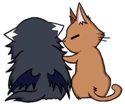 Tsundere cat and devil cat sticker #6934285