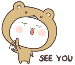 greeting conversation Chick cow pig bear sticker #6935723