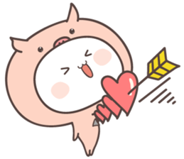 greeting conversation Chick cow pig bear sticker #6935731