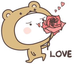 greeting conversation Chick cow pig bear sticker #6935733