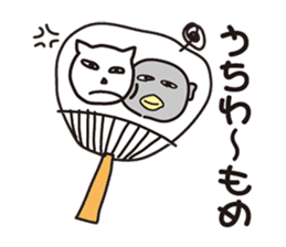A float cat and penguin sticker #6936311