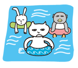 A float cat and penguin sticker #6936335
