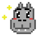 pixel hippo-chan sticker #6938814