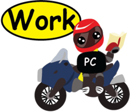 Rider motorcycle cartoon V.2 sticker #6939041